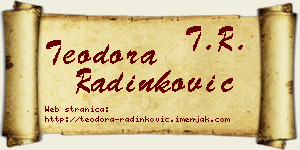 Teodora Radinković vizit kartica